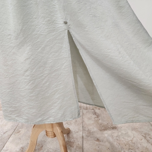 By The River Pleated Soft Mint Silver Striped Dress,US Women's Med (Listing As) - Picture 8 of 13